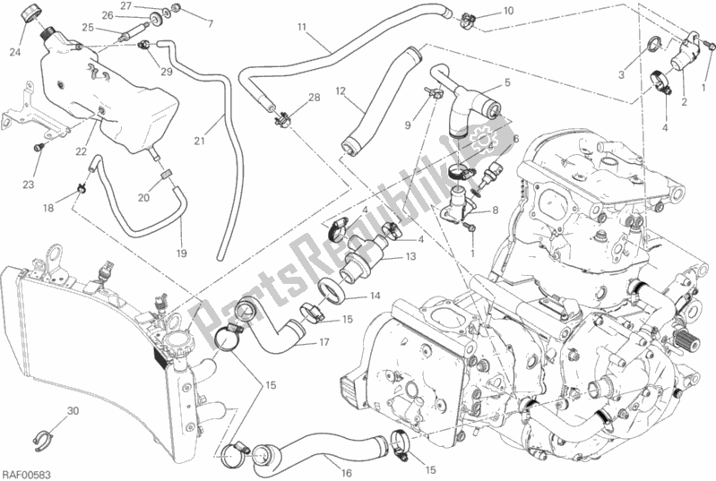 Todas las partes para Sistema De Refrigeración de Ducati Monster 1200 S Brasil 2018